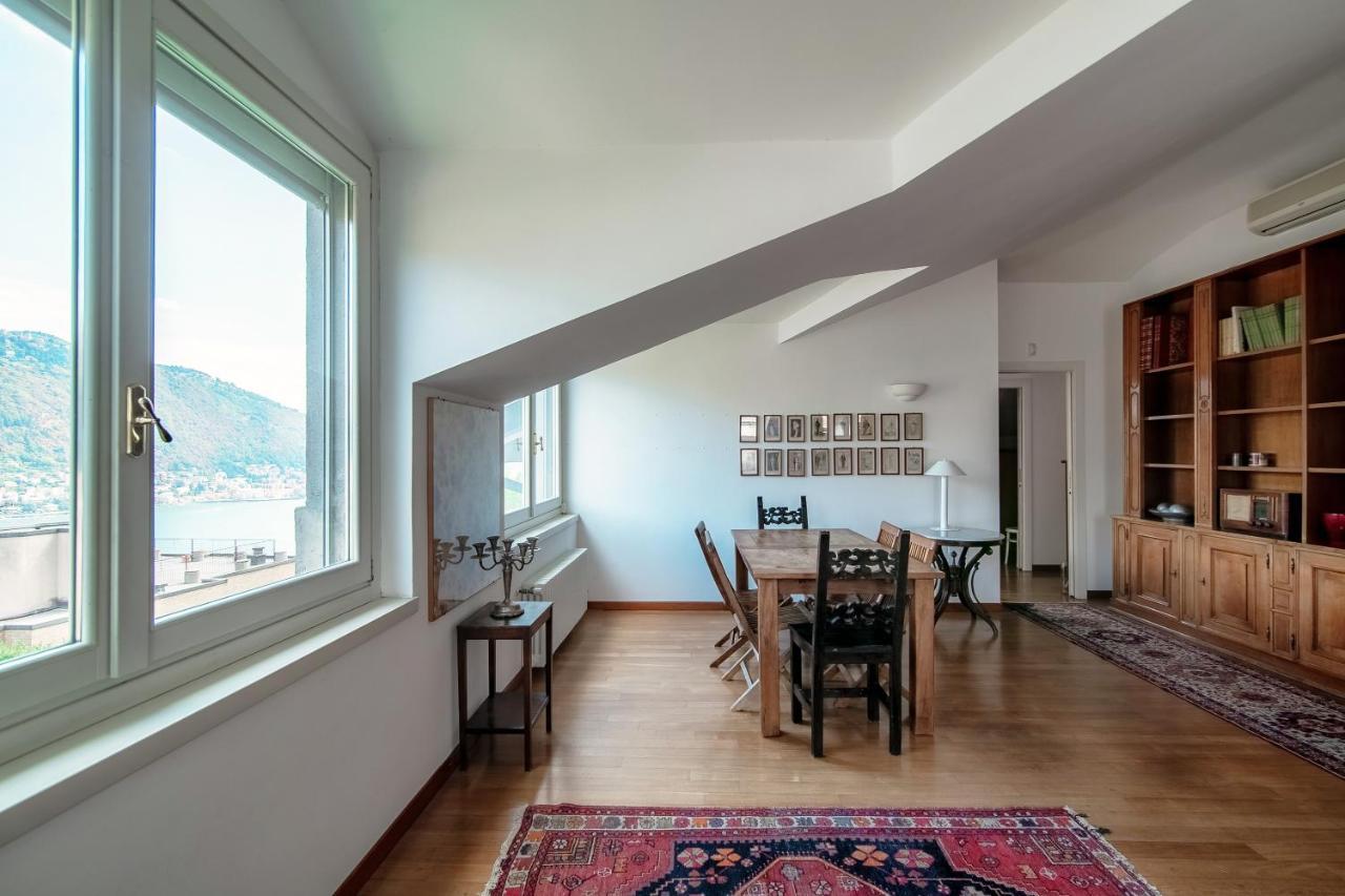 I D'A Charming Penthouse - Lake View- Como- House-130 Mt-2 Double Bedrooms And 2 Double Bathrooms A Spacious Living Room-Full Equipped Kitchen-Private Garden And Terrace-Private Covered Parking Exterior photo