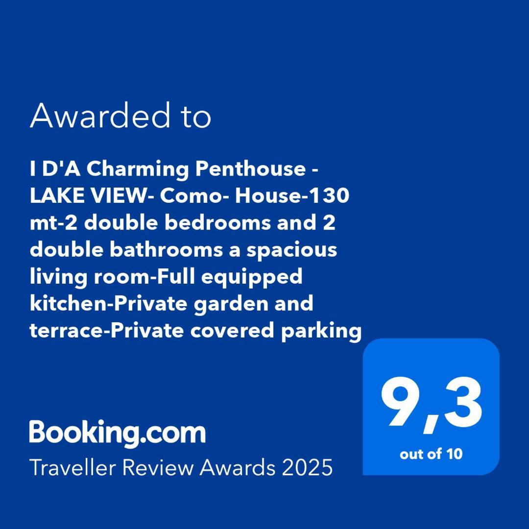 I D'A Charming Penthouse - Lake View- Como- House-130 Mt-2 Double Bedrooms And 2 Double Bathrooms A Spacious Living Room-Full Equipped Kitchen-Private Garden And Terrace-Private Covered Parking Exterior photo